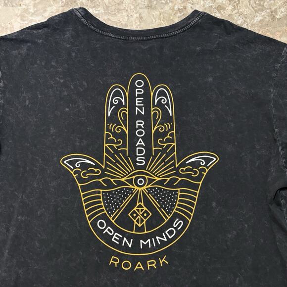 Roark Shirt Mens 2XL Black Short Sleeve Tee 30 S Custom Dyed Premium Acid Wash - Picture 1 of 9